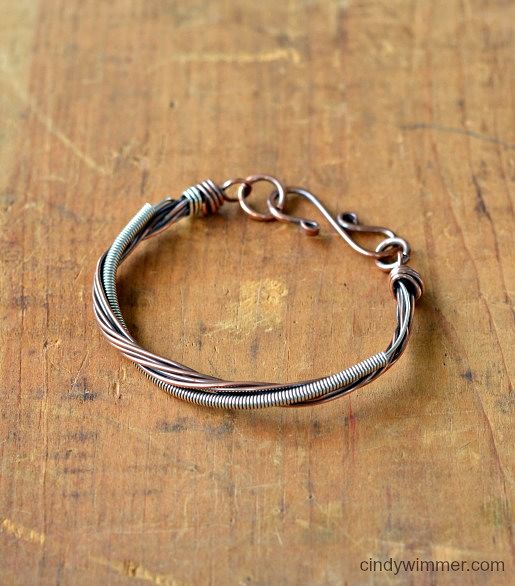 Coiled wire bracelet by Cindy Wimmer